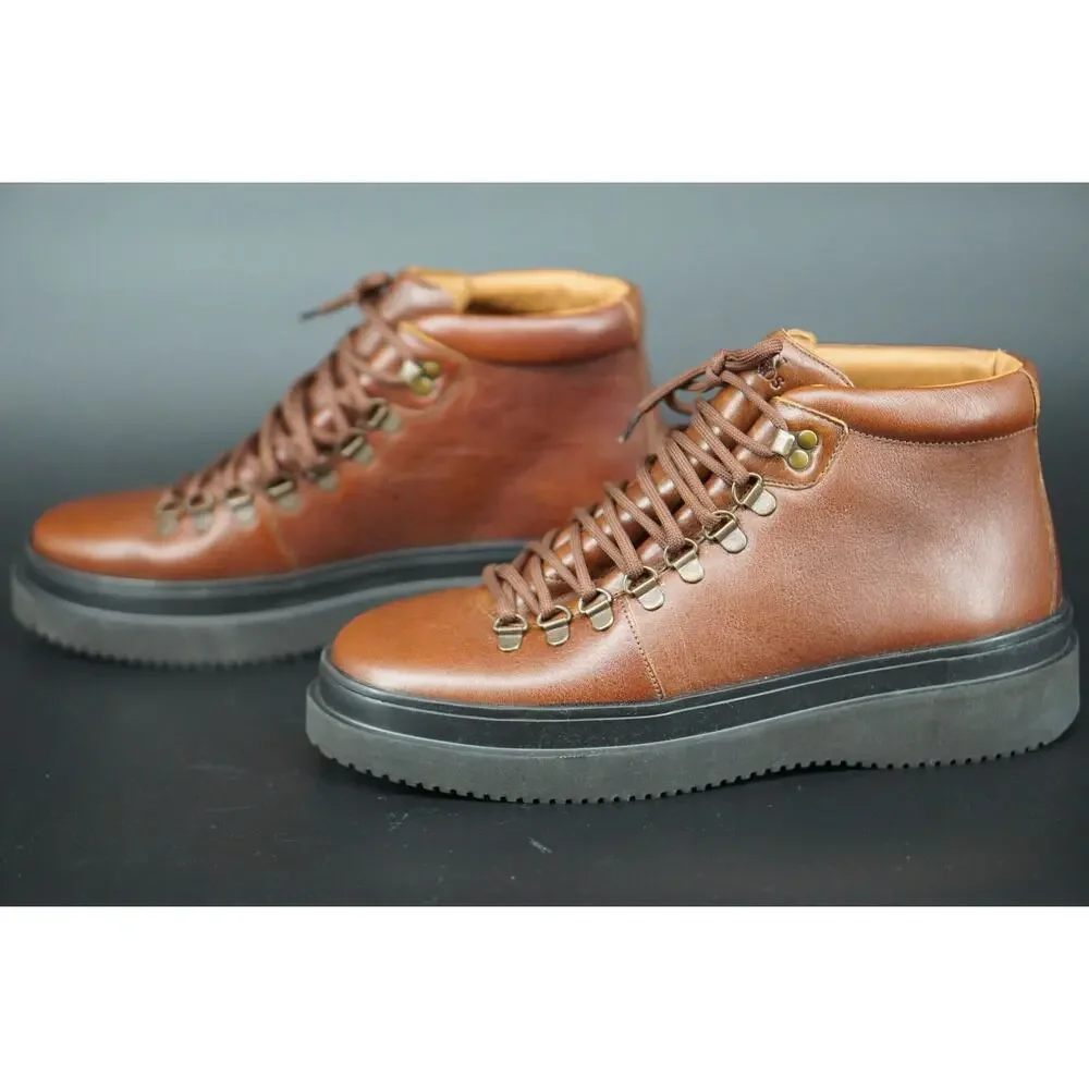 Allen Edmonds Knox High Brown Leather Sneaker Boot Size 9 New Ultralight $475